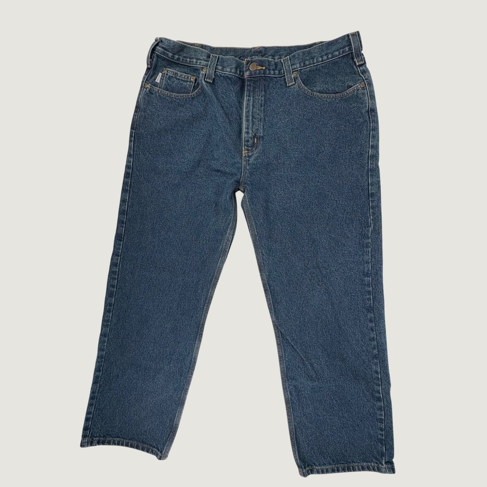 Carhartt B460 DVB Jeans Mens 40x30 Blue Relaxed Fit Straight Leg Denim